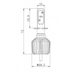 Halo LED žiarovka 9-32V  (H3) - 60W 2ks