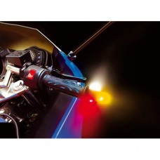 Závažie čierne s LED smerovkou motocykla, obrysové a brzdové svetlo 3in1