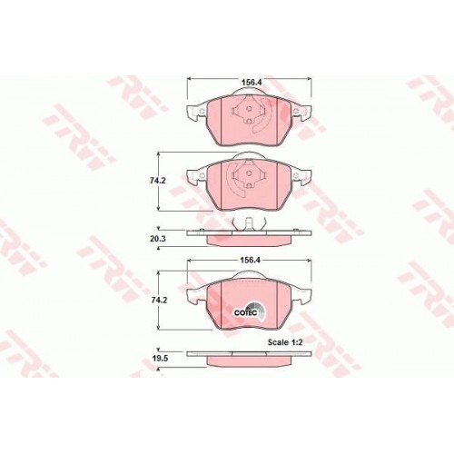 Brzdové segmenty Predné 288x25mm Bez signalizácie