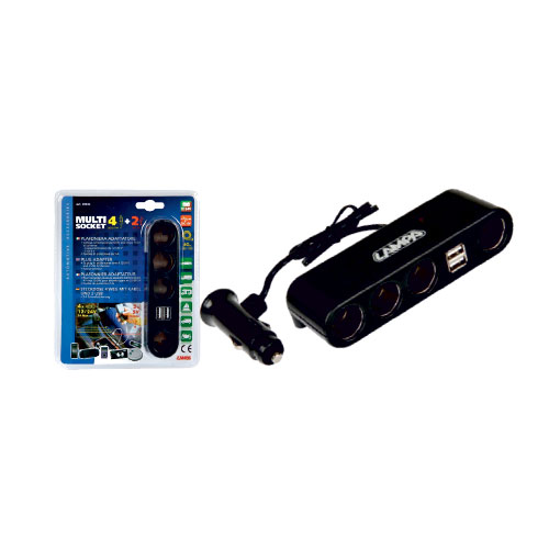Multi zásuvka zapaľovača 4+2 USB s káblom 60 cm 12/24 V Multi zásuvka zapaľovača 4+2 USB s káblom 60 cm 12/24 V