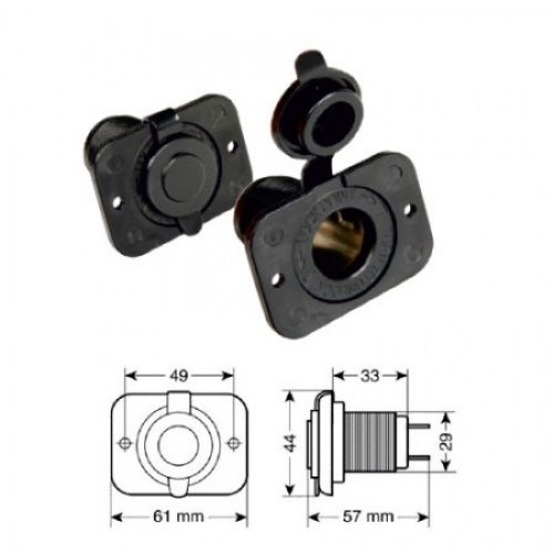 Zásuvka vodotesná 12/24V do 20A Zásuvka vodotesná 12/24V do 20A